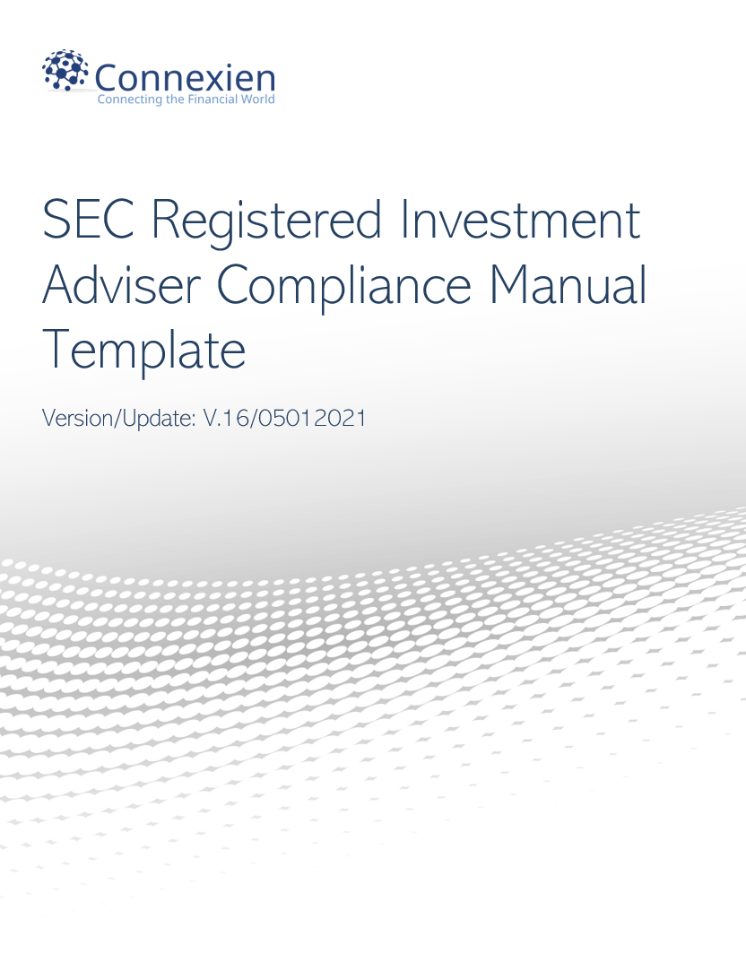 SEC Registered Investment Adviser Compliance Manual (without Exhibits