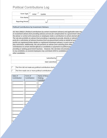 IA- Investment Adviser Political Contributions Log