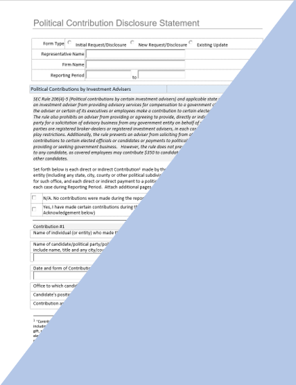 IA- Investment Adviser Political Contribution Disclosure Statement