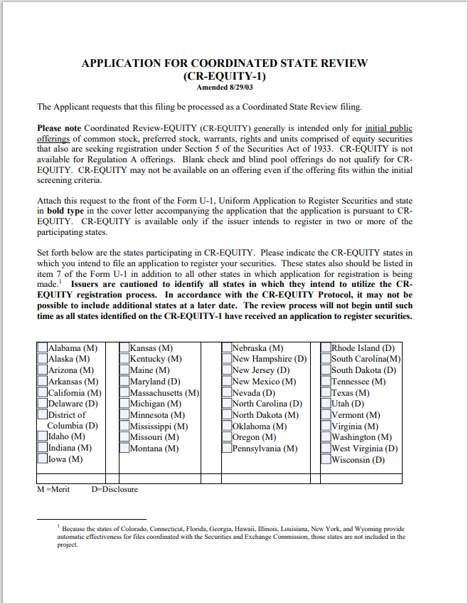 UT- Utah Application for Coordinated State Review Form CER-1