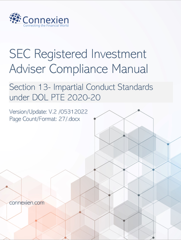 SEC Registered Investment Adviser Compliance Manual- Impartial Conduct Standards