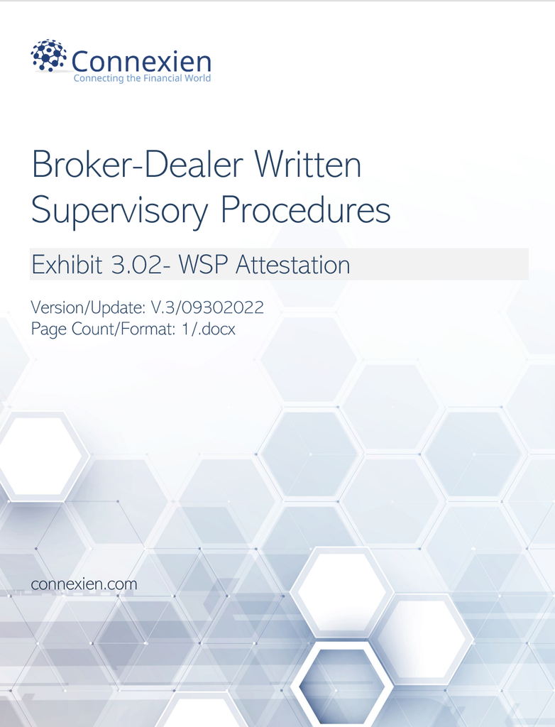 Broker-Dealer Compliance Manual Exhibit 3.02- WSP Attestation