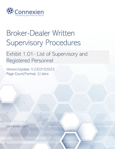 Broker-Dealer Compliance Manual Exhibit 1.01-Sup. & Reg. Personnel