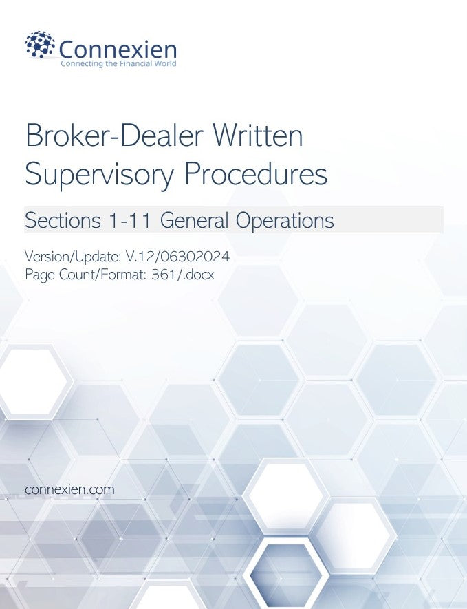 Broker-Dealer Compliance Manual Sections 1-11 General Operations