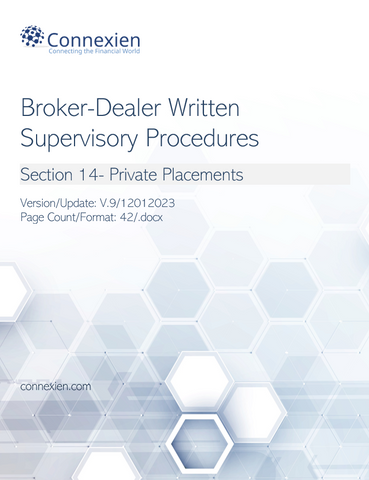 Broker-Dealer Compliance Manual Section 14- Private Placements