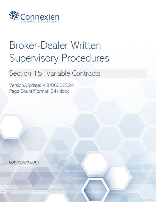 Broker-Dealer Compliance Manual Section 15- Variable Contracts