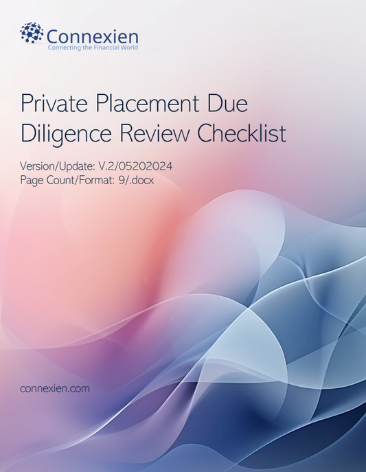 Private Placement Due Diligence Review Checklist