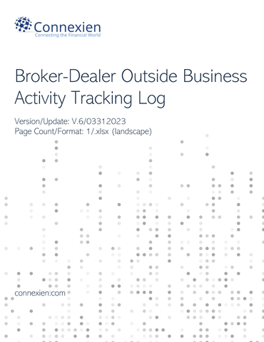 BD- Broker-Dealer Outside Business Activity (OBA) Tracking Log
