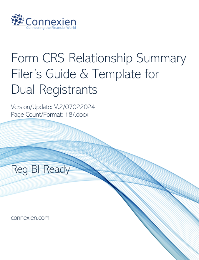 Crs File Form CRS Relationship Summary Template for Dual Registrants – Connexien