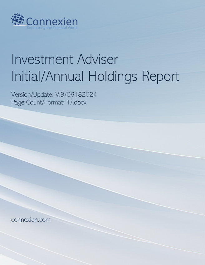 Investment Adviser Initial/Annual Holdings Report