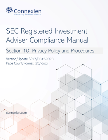 SEC Registered Investment Adviser Compliance Manual- Privacy Policy