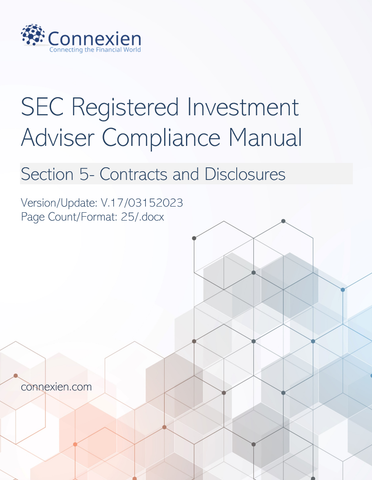 SEC Registered Investment Adviser Compliance Manual- Contracts & Disclosures