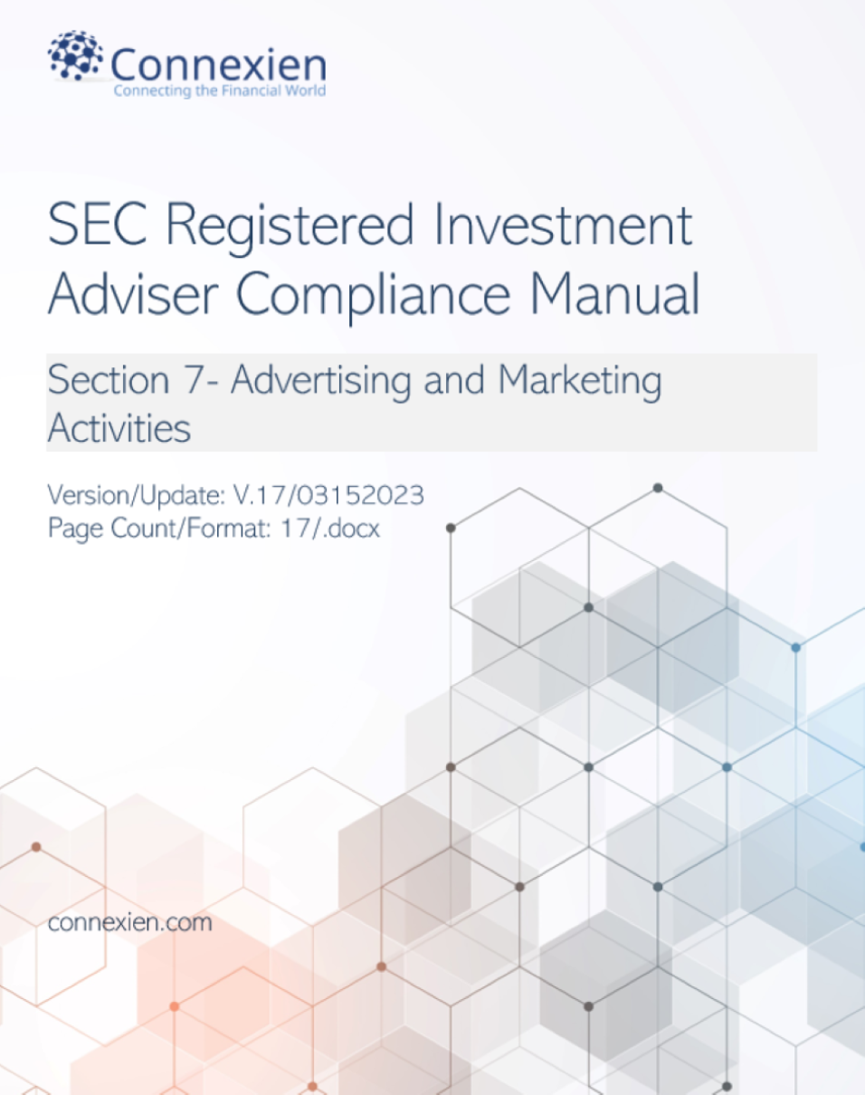 SEC Registered Investment Adviser Compliance Manual- Advertising & Marketing