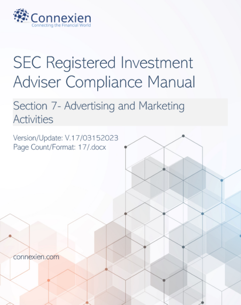SEC Registered Investment Adviser Compliance Manual- Advertising & Marketing