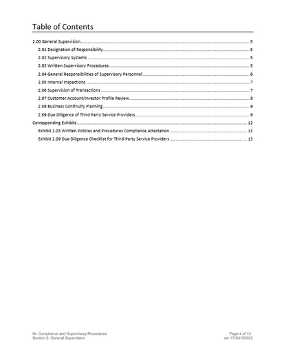 SEC Registered Investment Adviser Compliance Manual- General Supervision