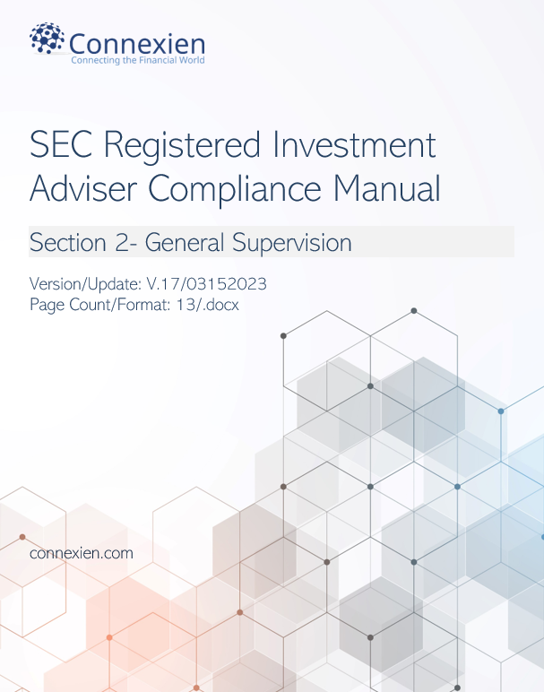 SEC Registered Investment Adviser Compliance Manual- General Supervision