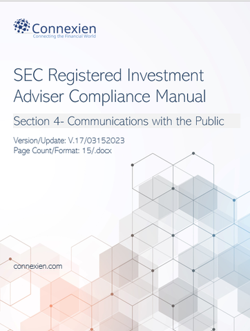 SEC Registered Investment Adviser Compliance Manual- Communications