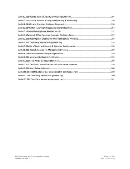 Broker-Dealer Compliance Manual Sections 1-11 General Operations