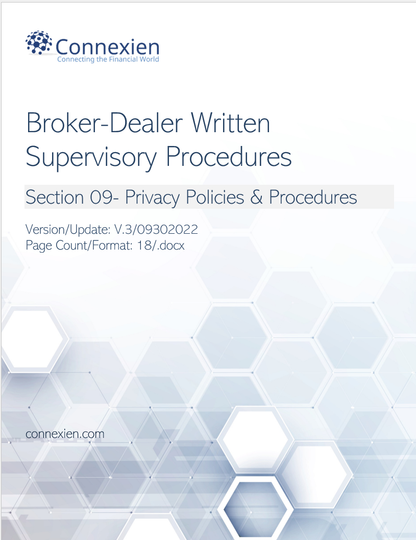 Broker-Dealer Compliance Manual Section 9- Privacy Policies & Procedures