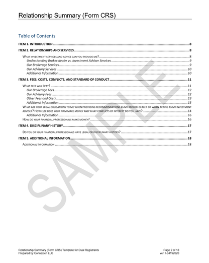 DU- Form CRS Relationship Summary Template for Dual Registrants