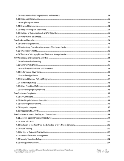 IA- SEC Registered Investment Adviser Compliance Manual (without Exhibits)