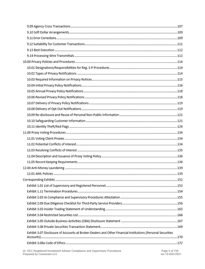 IA- SEC Registered Investment Adviser Compliance Manual (without Exhibits)