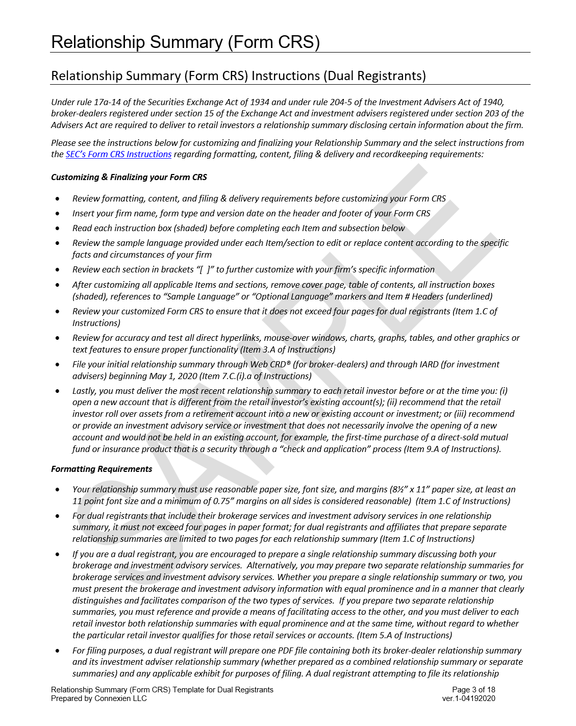 DU- Form CRS Relationship Summary Template for Dual Registrants