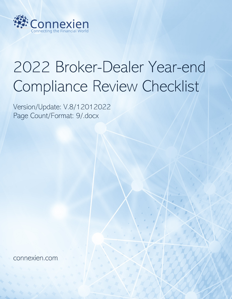 2022 Broker-Dealer Year-end Compliance Review Checklist