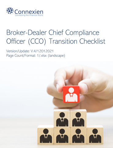 BD- Broker-Dealer Chief Compliance Officer (CCO) Transition Checklist