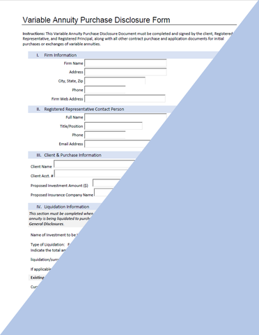 BD- Broker-Dealer Variable Annuity Purchase Disclosure Form