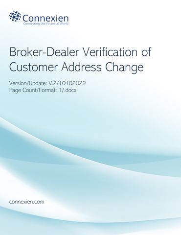 BD- Broker-Dealer Verification of Customer Address Change Notice