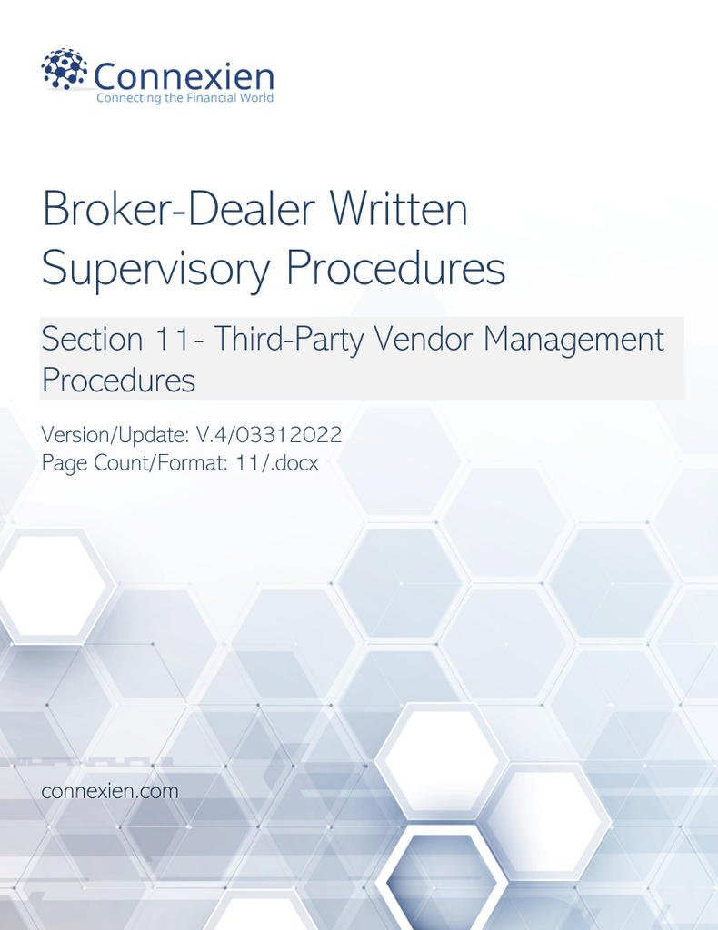 Broker-Dealer Written Supervisory Procedures- Third-Party Vendor Mgmt