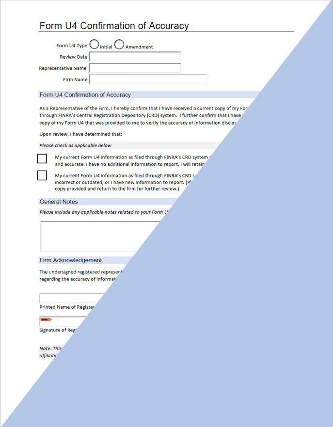 IA- Investment Adviser Form U4 Confirmation of Accuracy