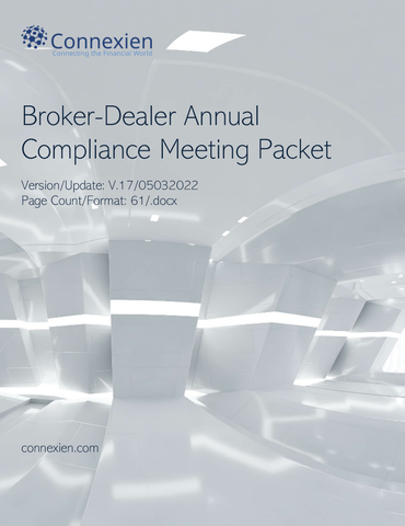 BD- Broker-Dealer Annual Compliance Meeting & Training Packet