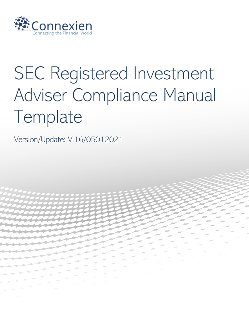 IA- SEC Registered Investment Adviser Compliance Manual (without Exhibits)