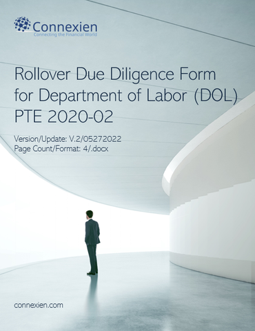 Rollover Due Diligence Form for DOL PTE 2020-02