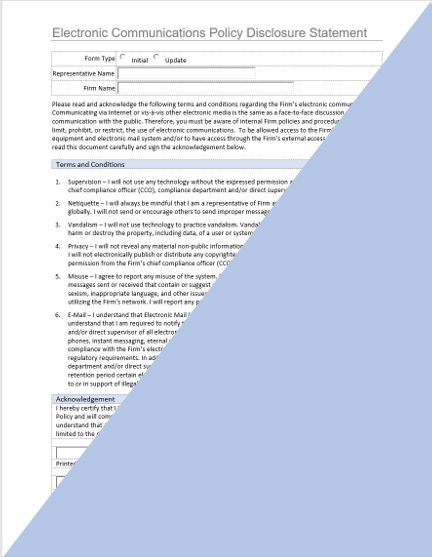 IA- Electronic Communications Policy Disclosure Statement