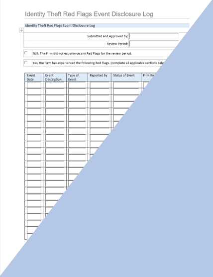 IA- Identity Theft Red Flags Event Disclosure Log