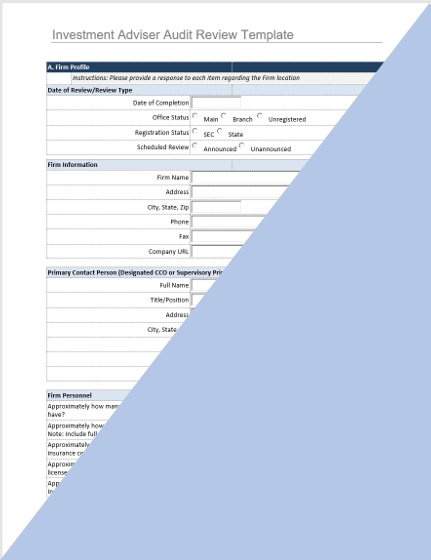 IA- SEC Reg. Investment Adviser Audit Review Template (IA-ART)