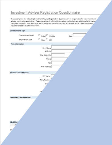 IA- Investment Adviser Registration Questionnaire