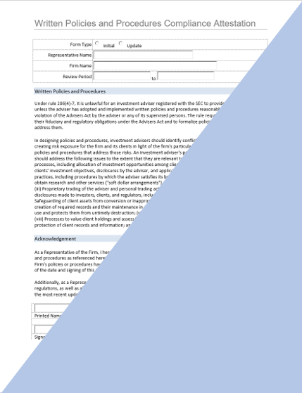 IA- Written Policies and Procedures Compliance Attestation
