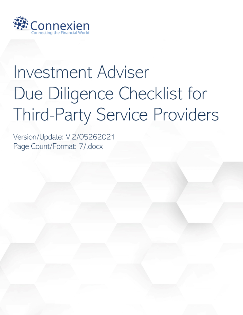 IA- Due Diligence Checklist for Third-Party Service Providers 