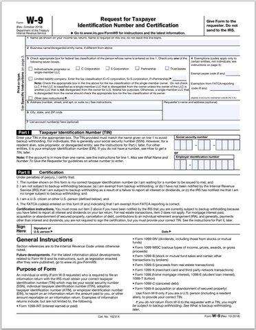 ND- North Dakota Taxpayer Identification and Certification Form W-9
