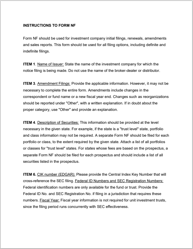 NJ- New Jersey Uniform Investment Company Notice Filing Form-NF