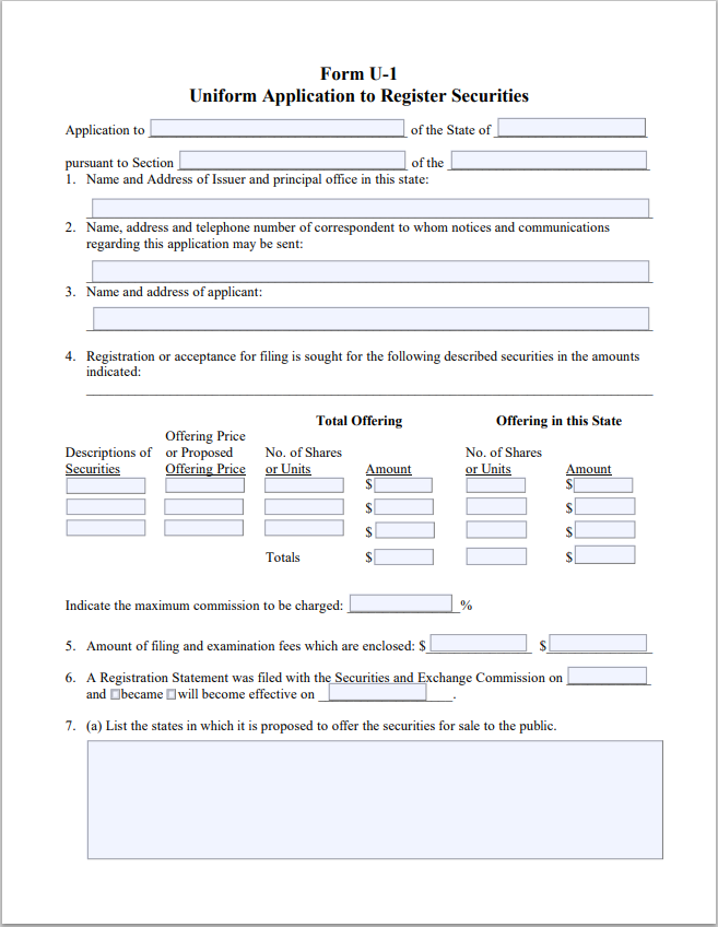 OK- Oklahoma Uniform Application to Register Securities Form U-1