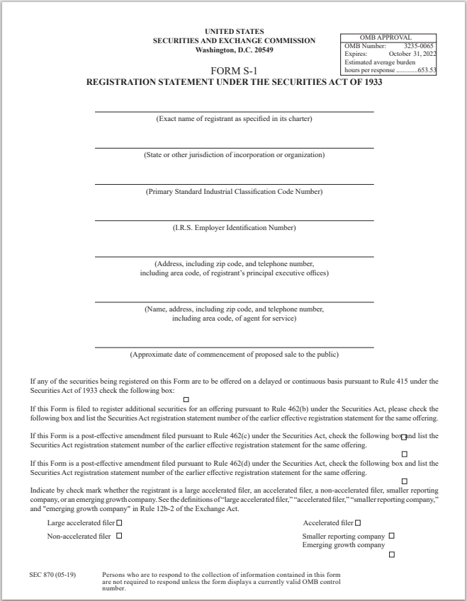 SEC- Registration Statement Form S-1