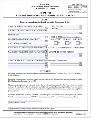 BD- SEC Form 17-H