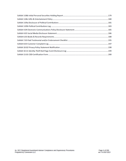 IA- SEC Registered Investment Adviser Compliance Manual (with Exhibits)